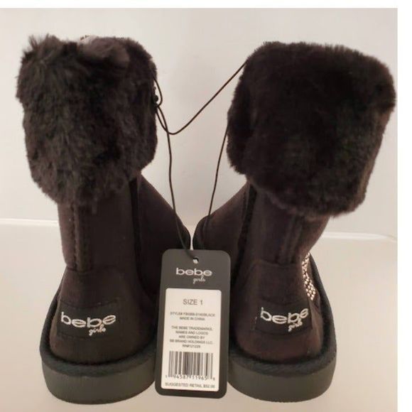 BEBE STUDDED FAUX FUR LINED WINTER BOOTS - Picture 2 of 5